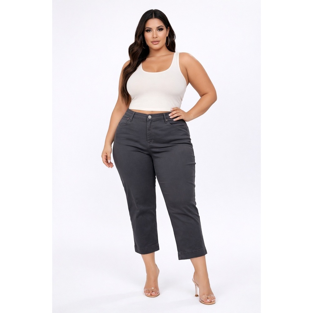 Sts Blue Bella Crop Straight Leg Pants Women 18 Gray NWT